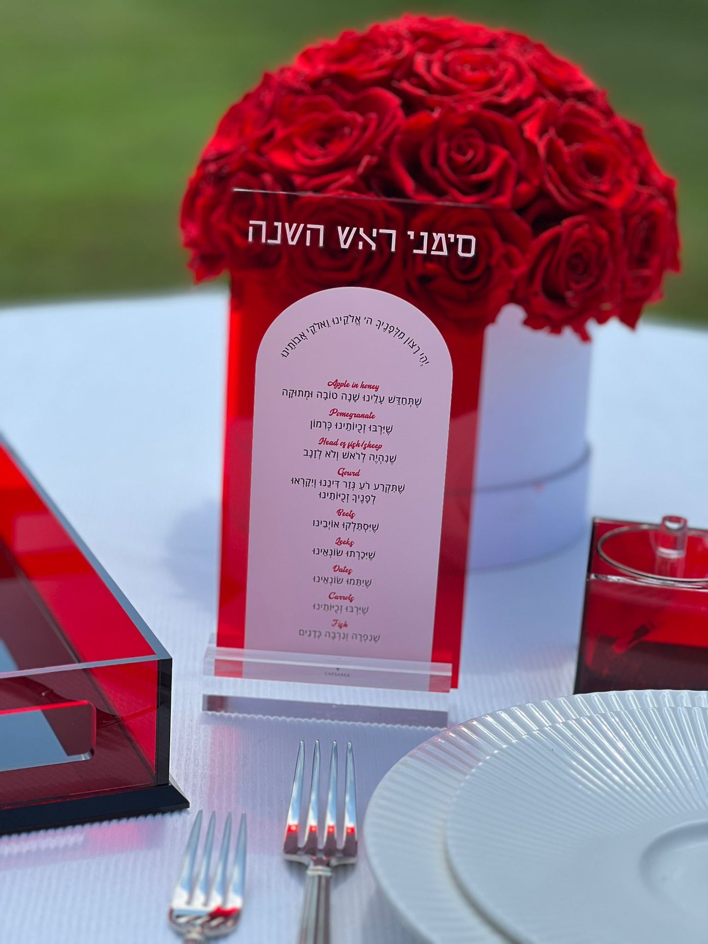 Lucite Red Simanim Card
