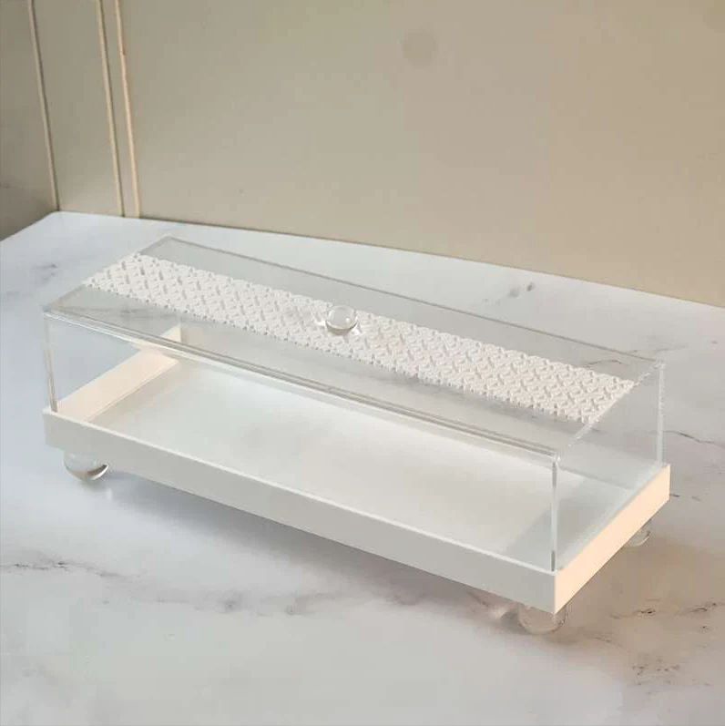 Lucite White Laser Cut Cake Tray