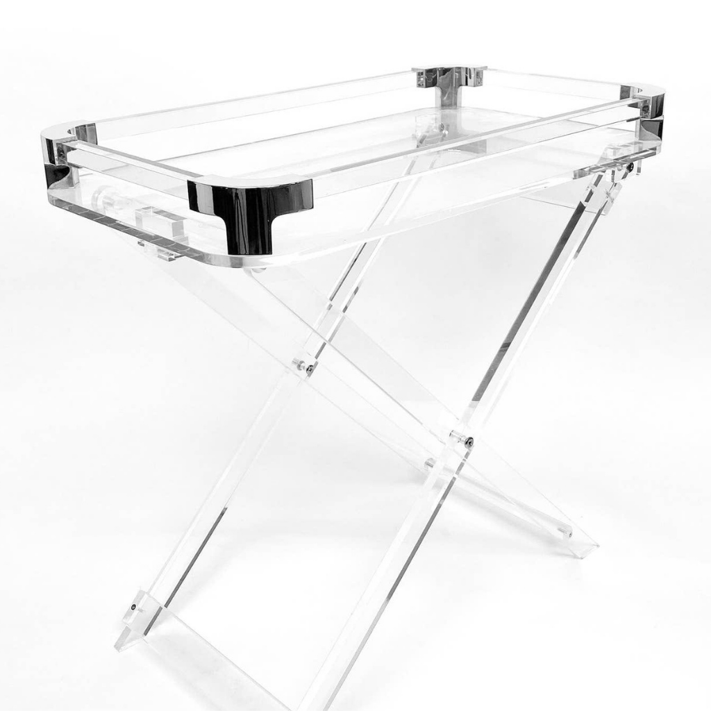 Silver Acrylic Foldable Table
