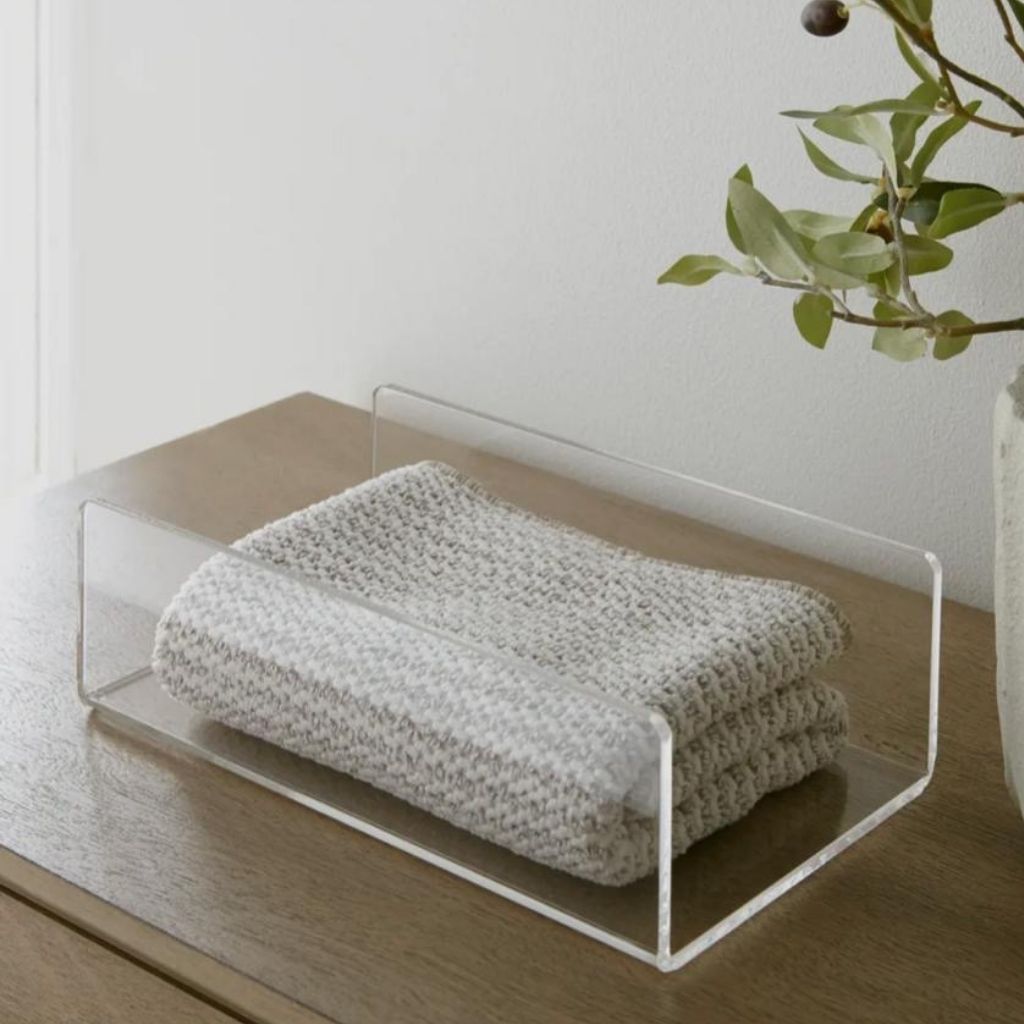 Acrylic guest towel holder