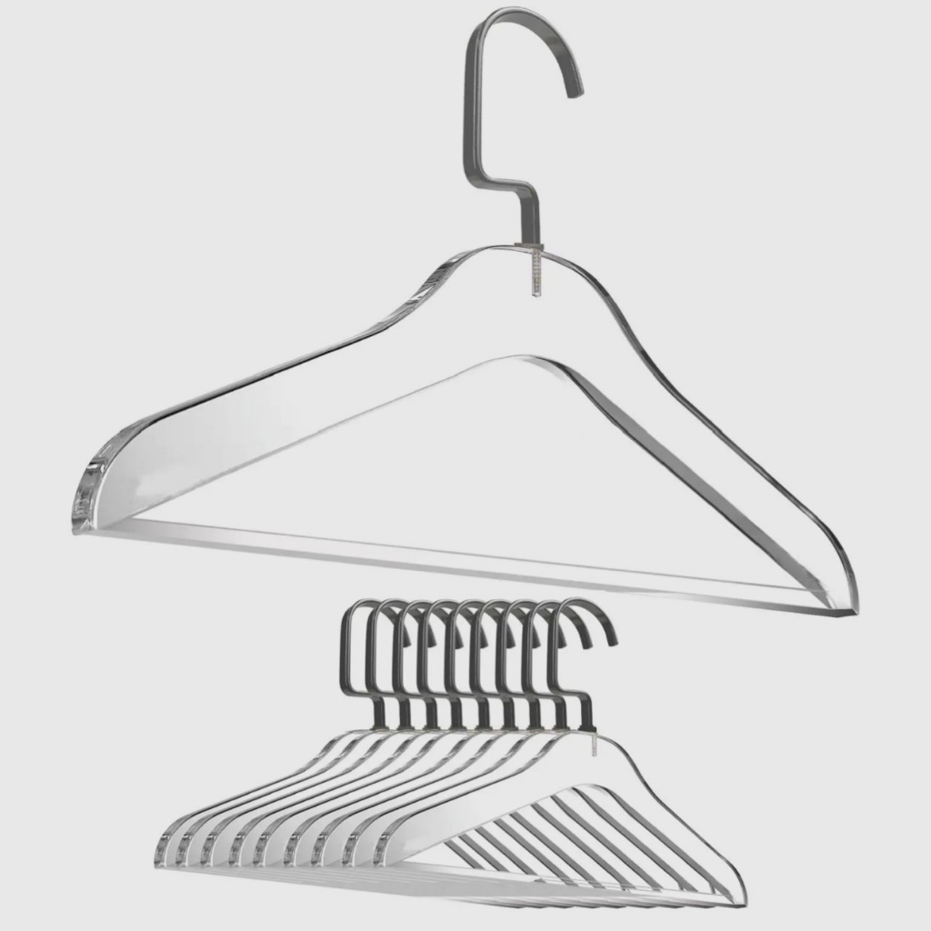 Silver Acrylic Hanger With Bar