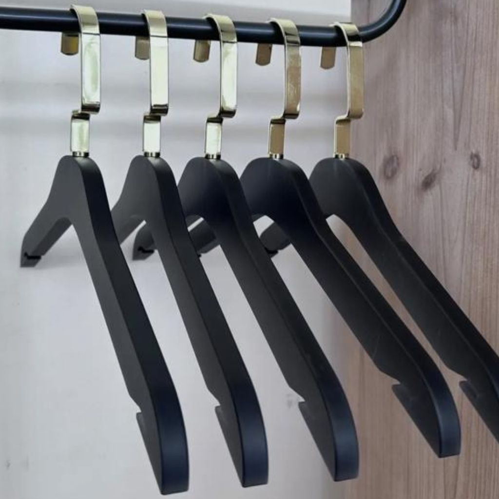 Black Frosted With Gold Hanger