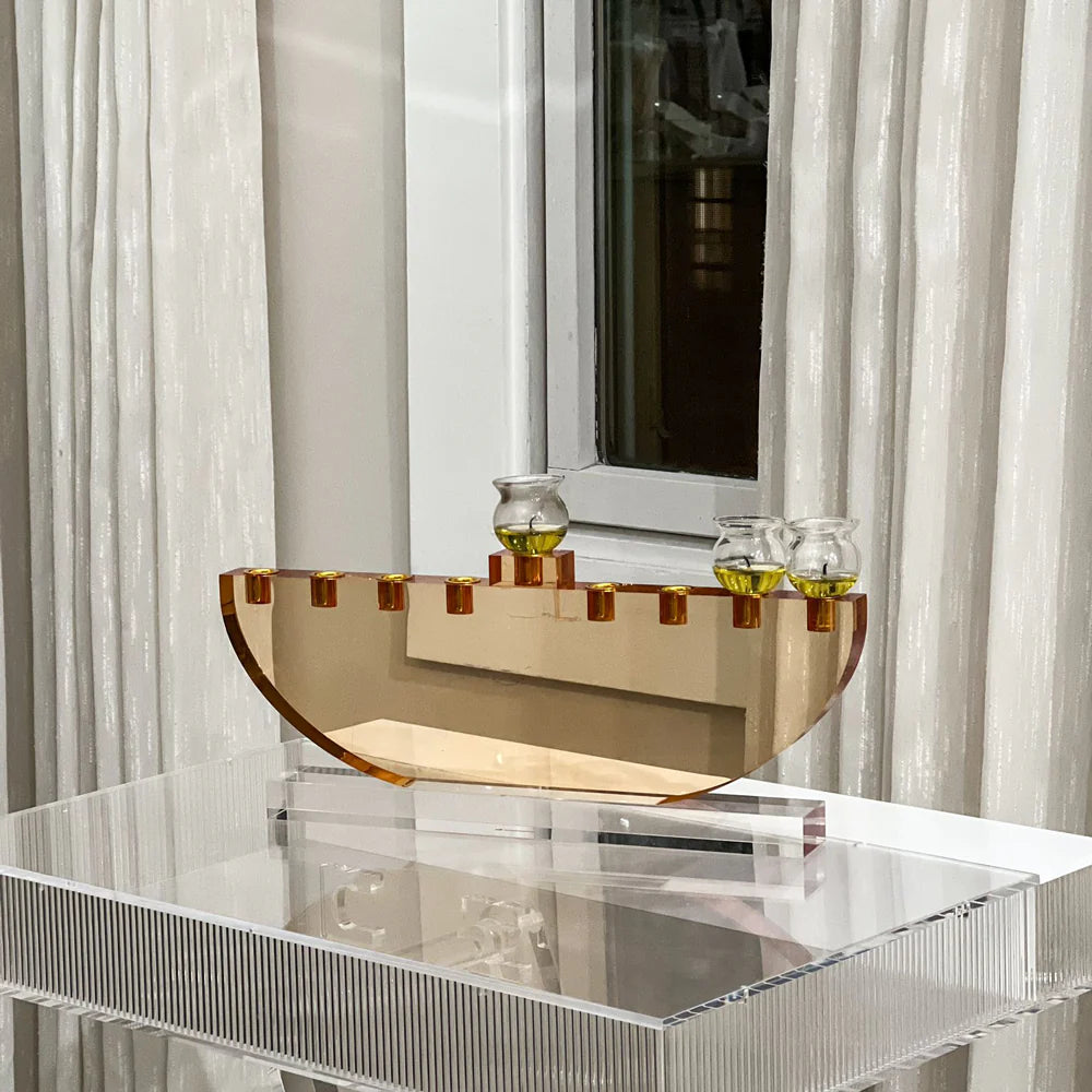 Amber Acrylic Menorah