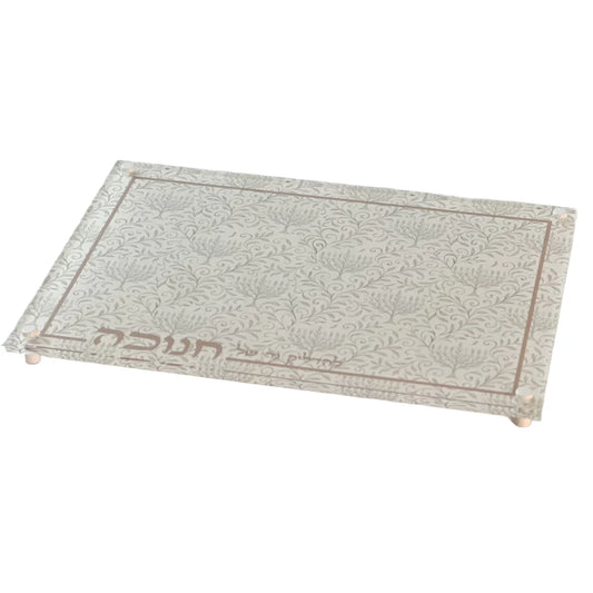 Tray with Menorah Vine Design