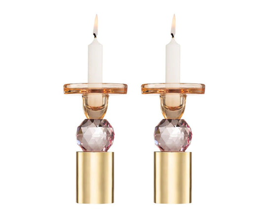 Pink Crystal Candle Sticks