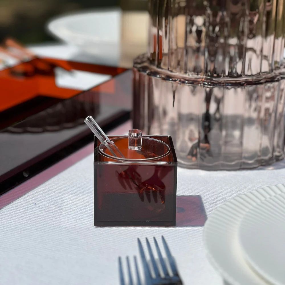 Lucite Honey Dish Brown