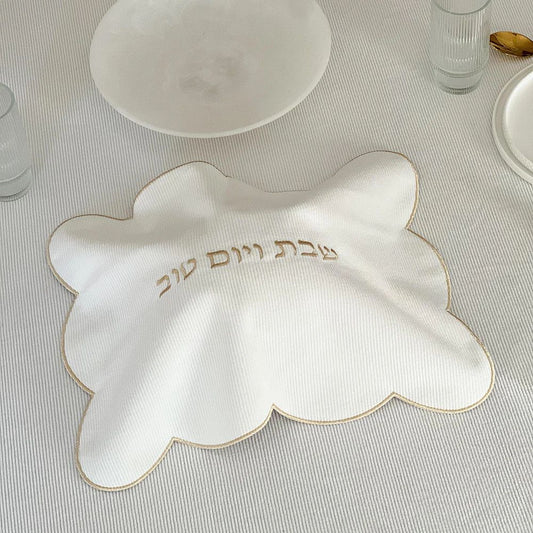 Gold Scalloped Edge Corduroy challah cover