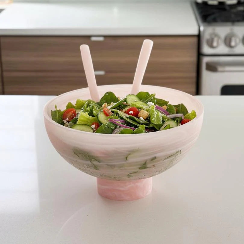 Pink Resin Salad Bowl