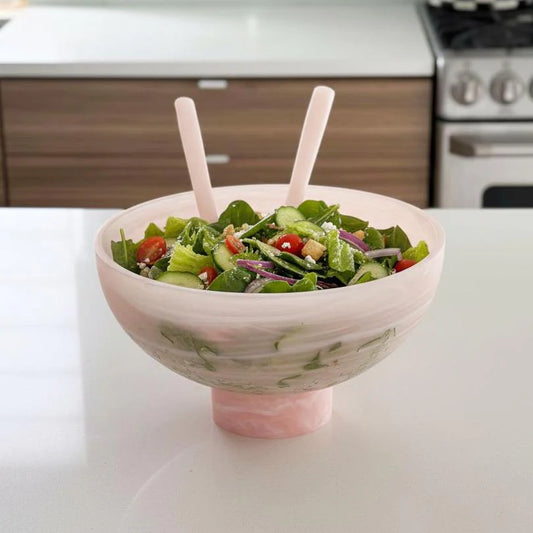 Pink Resin Salad Bowl