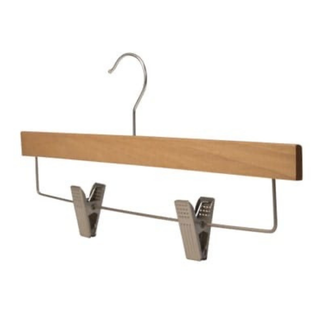 Beige Wood Slimline Skirt Hanger