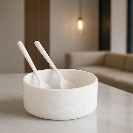 Resin white salad bowl